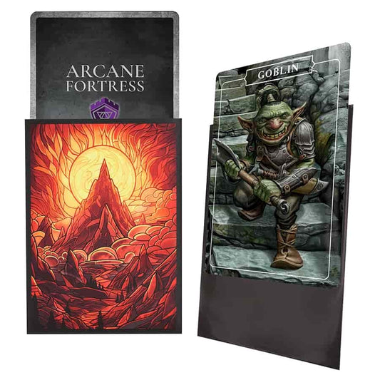 Arcane Fortress: Standard-Size Sleeves - Stained Glass - Burning Mountain