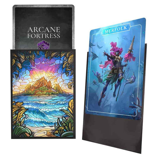 Arcane Fortress: Standard-Size Sleeves - Stained Glass - Hidden Island