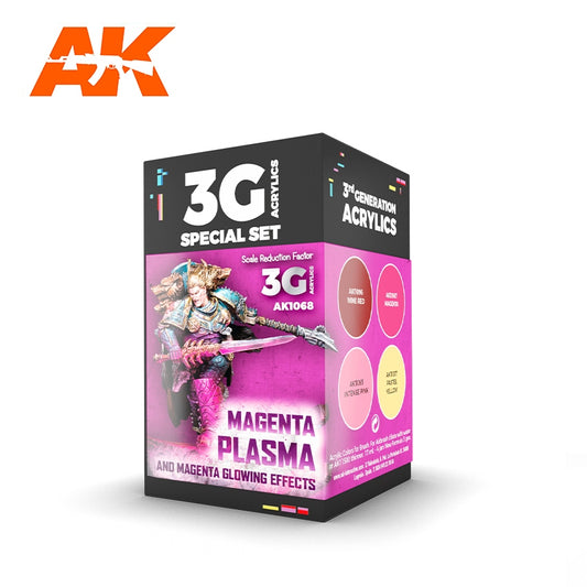 AK Interactive Magenta, Plasma, and Glowing Effects packaging on a white background