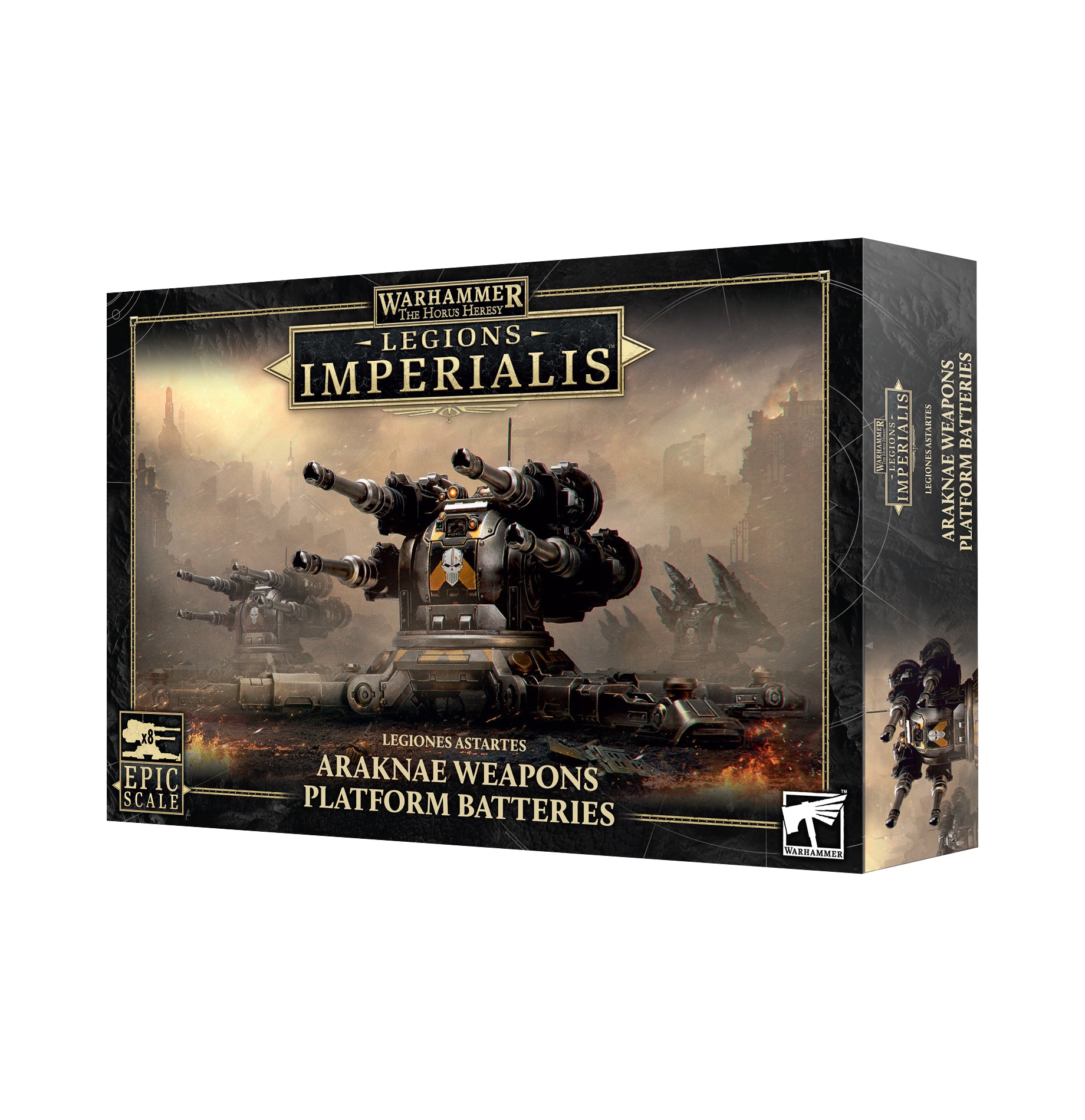 Warhammer 40,000 Legions Imperialis Araknae Weapons Platform Batteries box on a white background