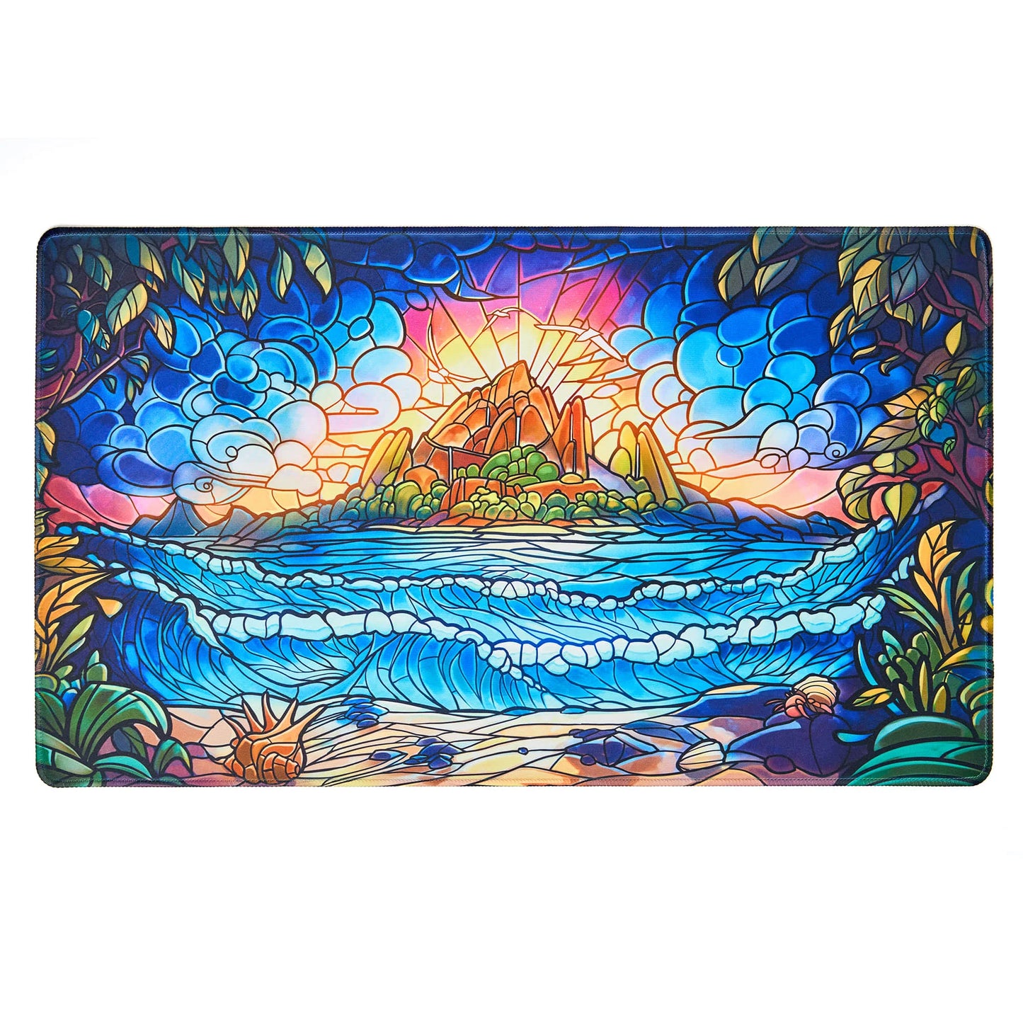 Arcane Fortress Standard Playmat - Stained Glass - Hidden Island