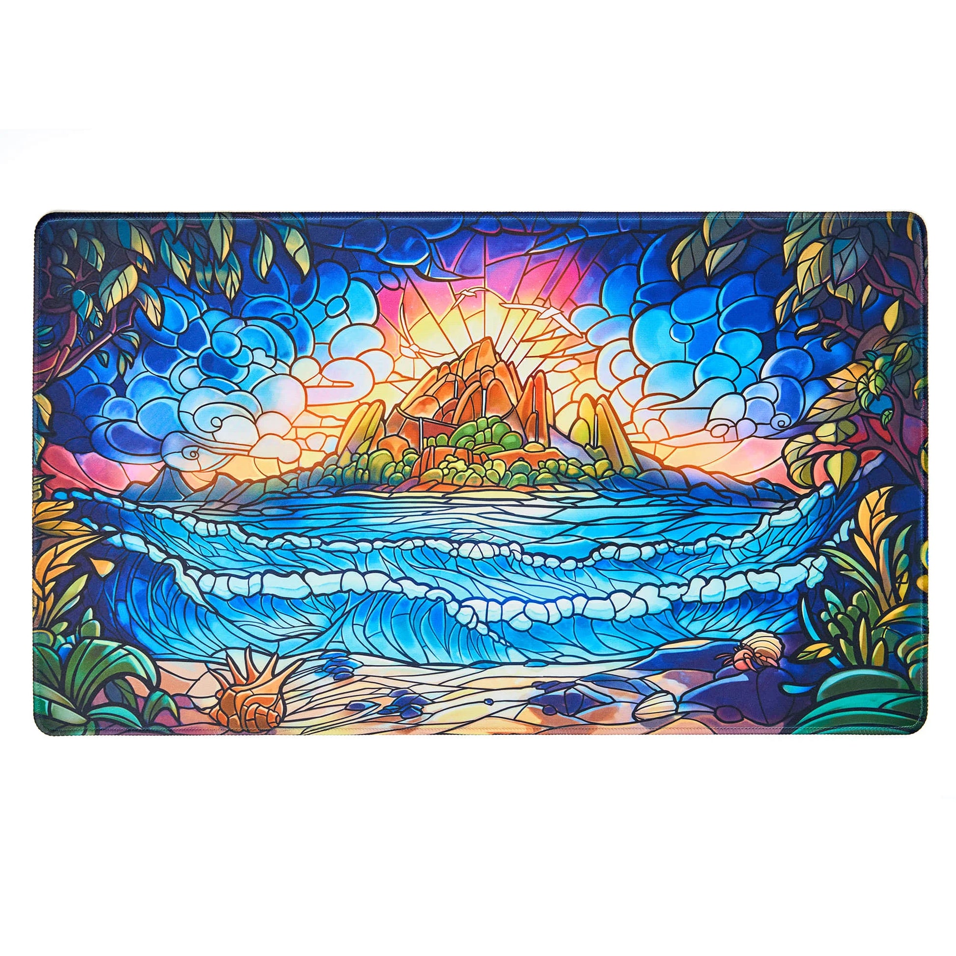 Arcane Fortress Standard Playmat - Stained Glass - Hidden Island