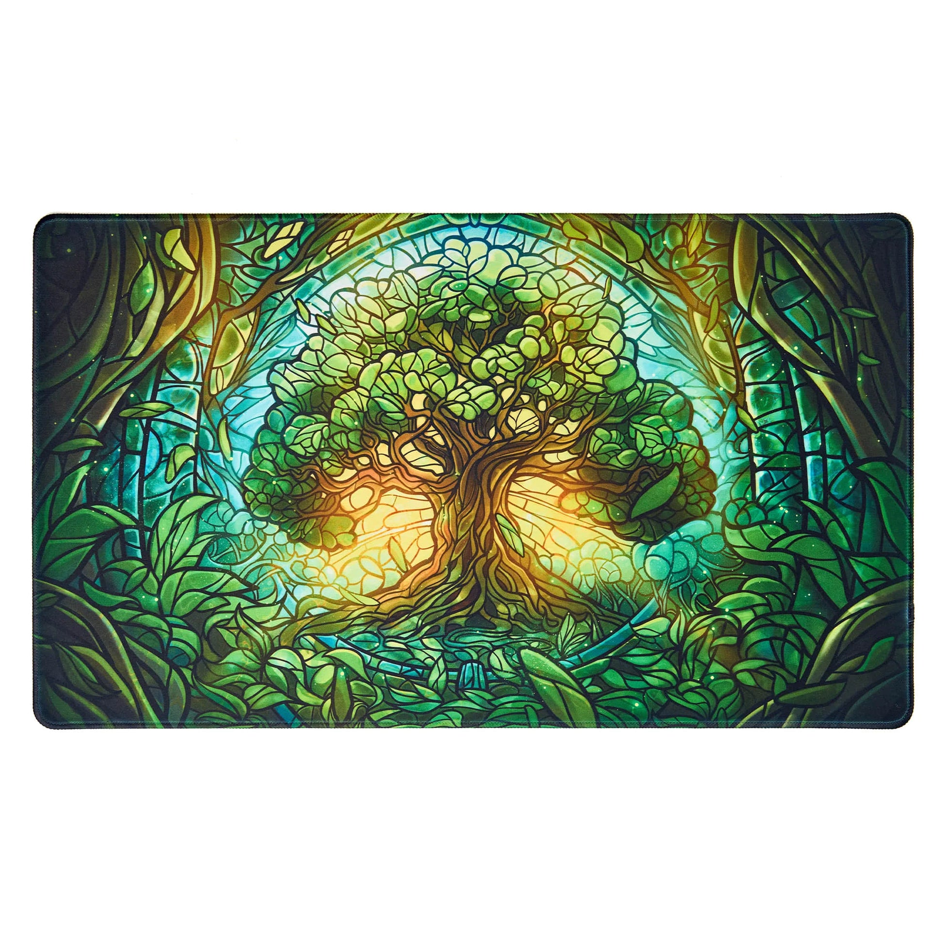 Arcane Fortress Standard Playmat - Stained Glass - Mythical Forest