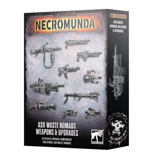 Box of Necromunda Ash Waste Nomads Weapons & Upgrades on a white background
