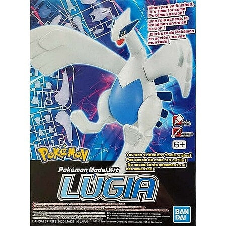 Pokémon Lugia model kit packaging with blue and black background