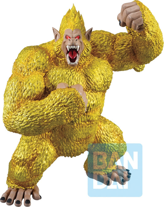 Yellow gorilla-like creature with a fierce expression on a white background, featuring the Banpresto logo.