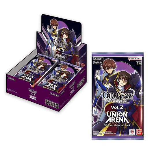 Card game booster pack for 'Code Geass' with character illustration on a white background