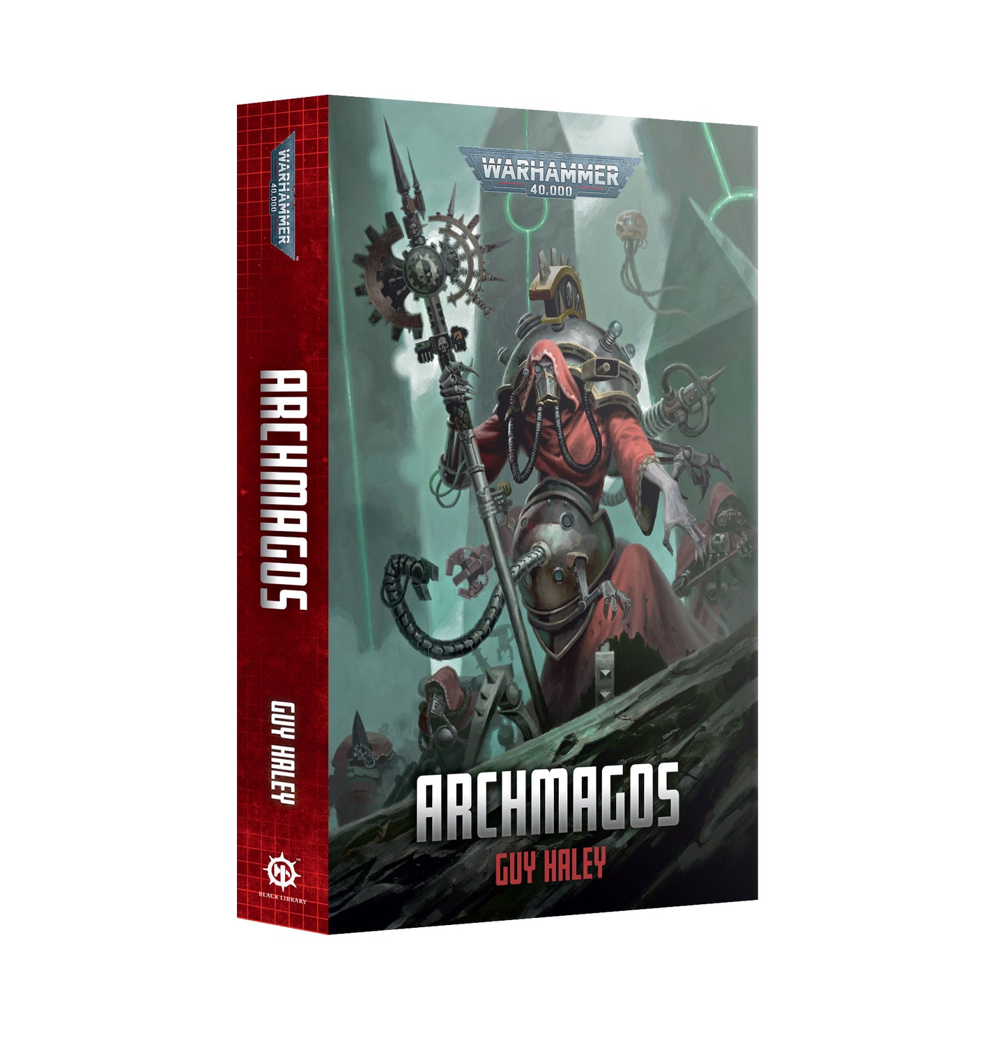 Warhammer 40k Archmagos by Guy Haley tabletop gaming box, showing the front cover and spine on a plain white background.