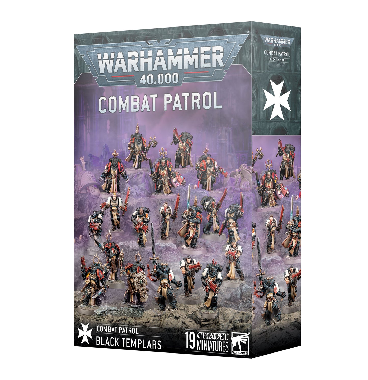 Warhammer 40,000 Combat Patrol Black Templars box set on a white background