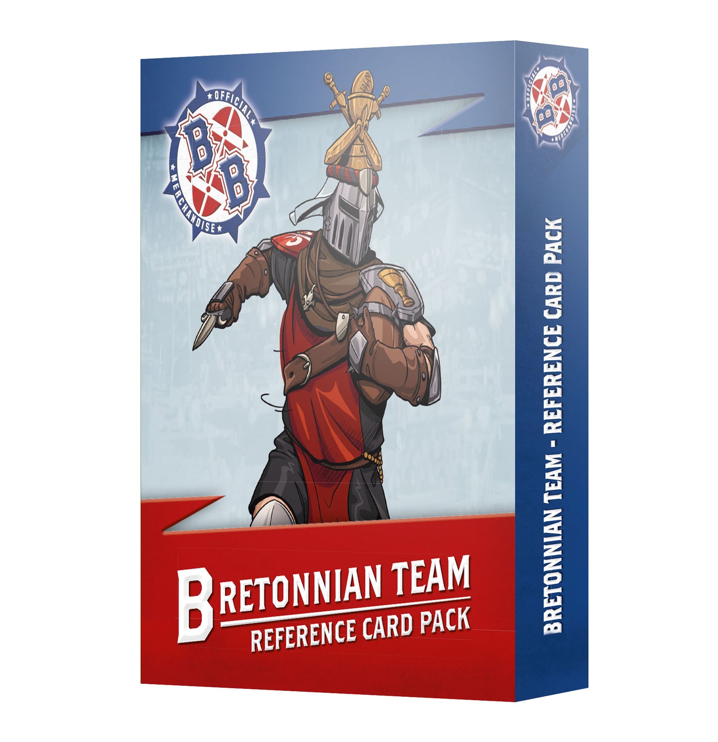 Box for Bretonnian Team Reference Card Pack with character illustration on a white background