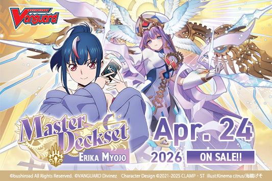 Promotional image for a 'Master Deckset' featuring two characters with a release date of April 24, 2026.