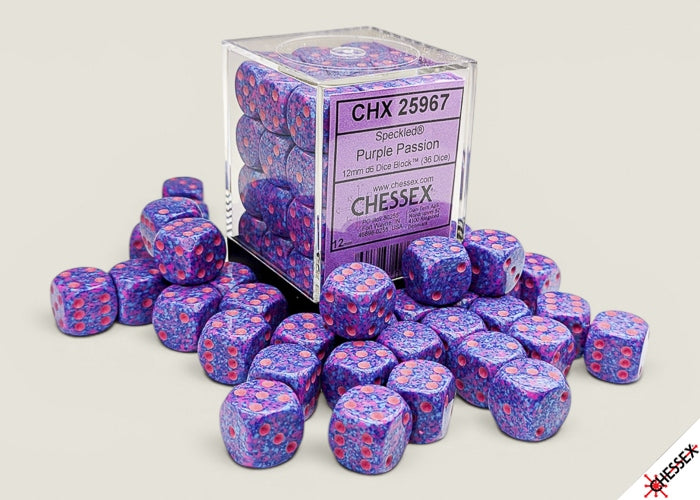 Chessex: 36 Piece D6 Dice Set Speckled Purple Passion