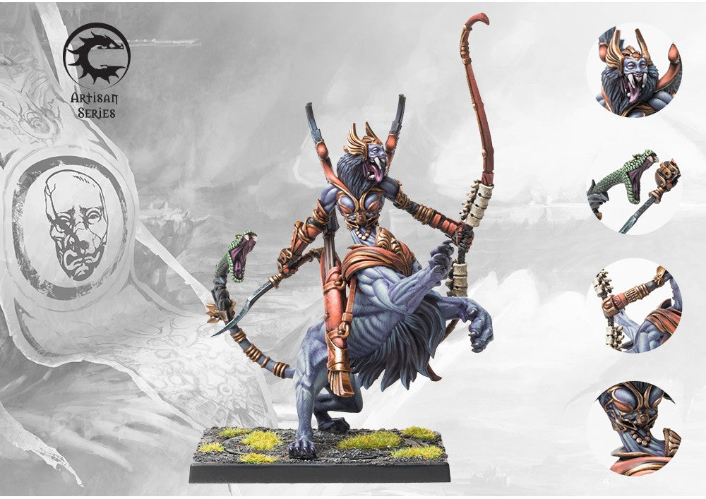 Conquest Game System miniature of the Prideborn character on a gray background