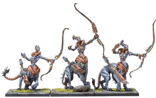 Three Leonine Avatara miniatures on a white background