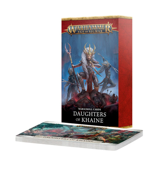 Warhammer Age of Sigmar game box with 'Daughters of Khaine' on a white background
