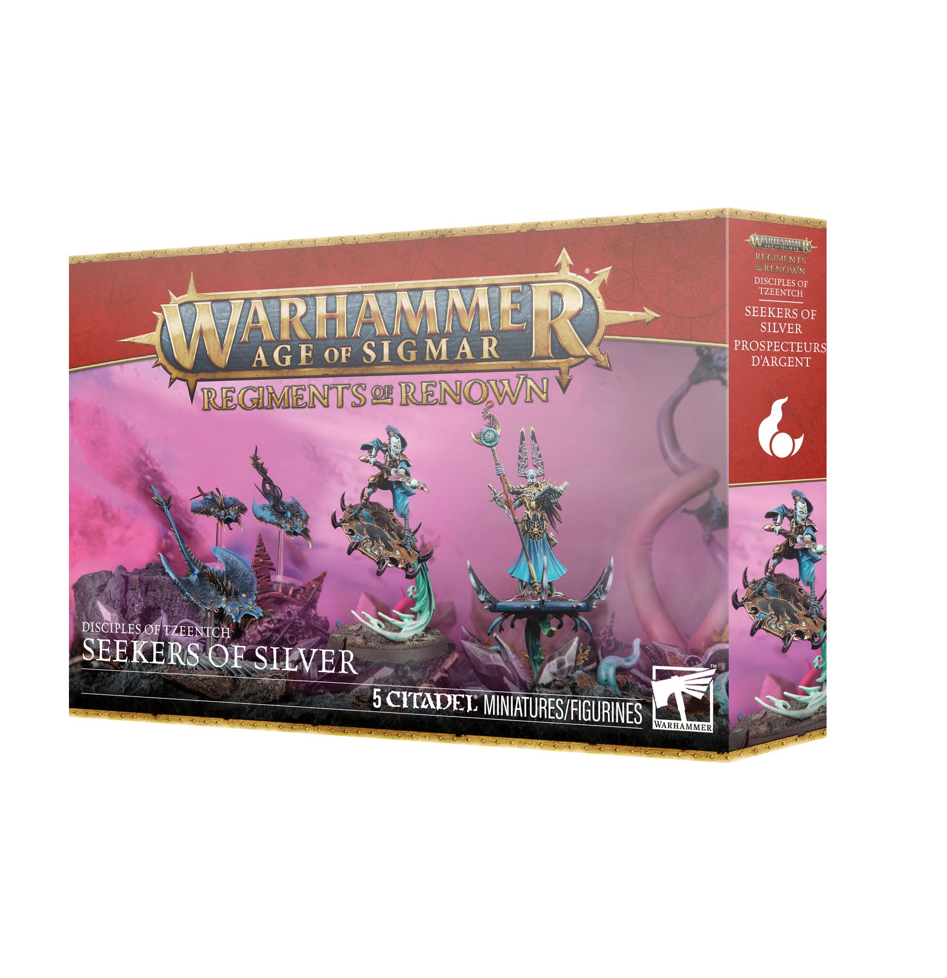 Warhammer Age of Sigmar game box with miniatures on a white background