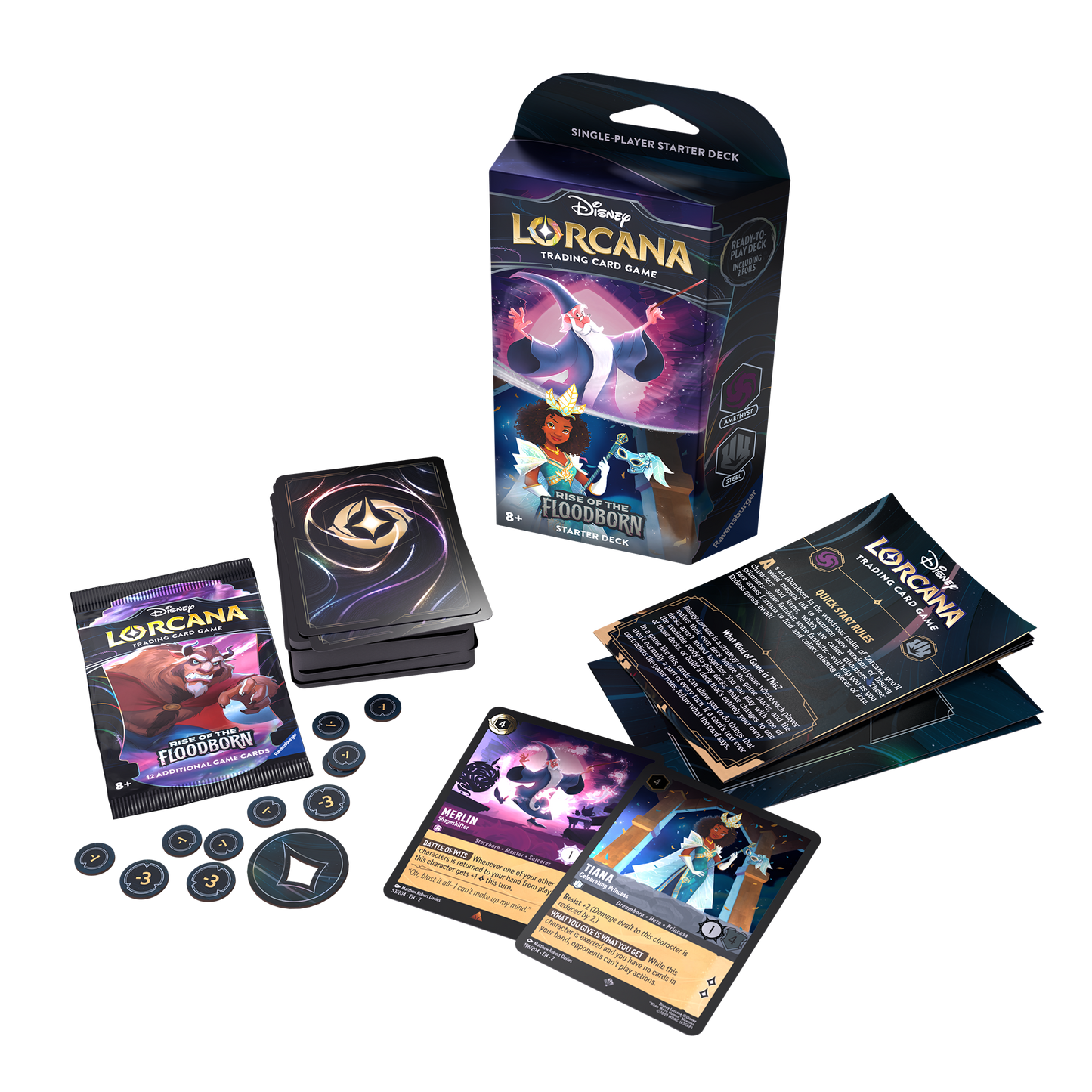 Disney Lorcana TCG: Rise of the Floodborn Starter Deck Amethyst/Steel