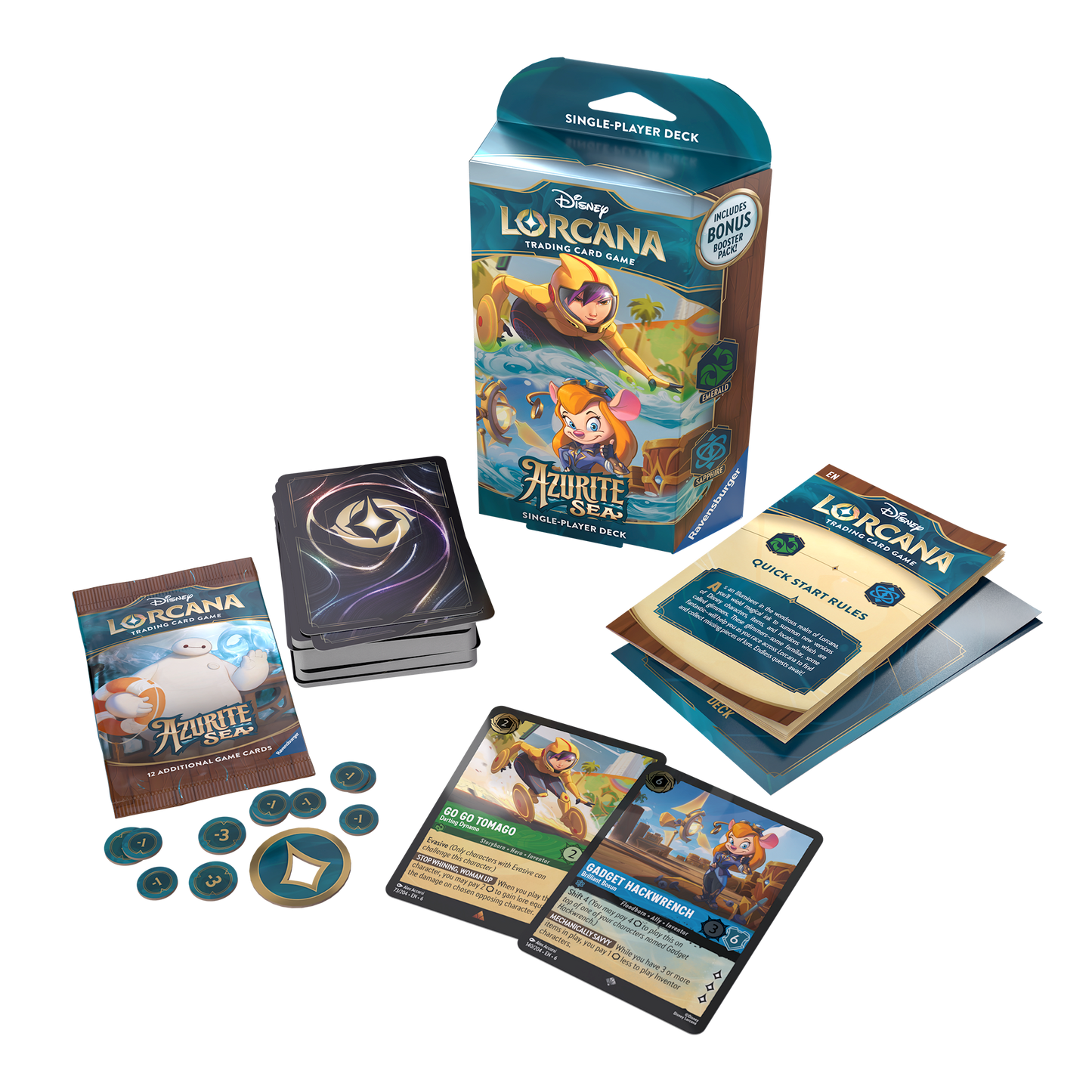 Disney Lorcana TCG: Azurite Sea Starter Deck - Emerald/Sapphire