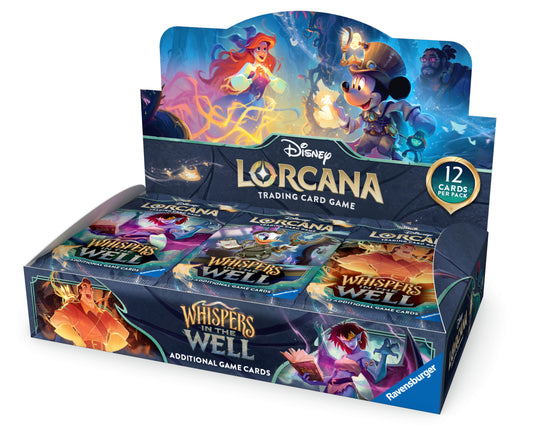 Disney Lorcana trading card game box with characters and branding on a white background