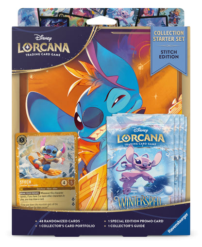 Disney Lorcana trading card game collection starter set with Stitch and Winterpeh on packaging