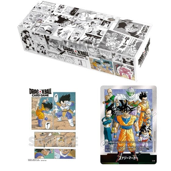 Dragon Ball card game packaging with character illustrations on a white background