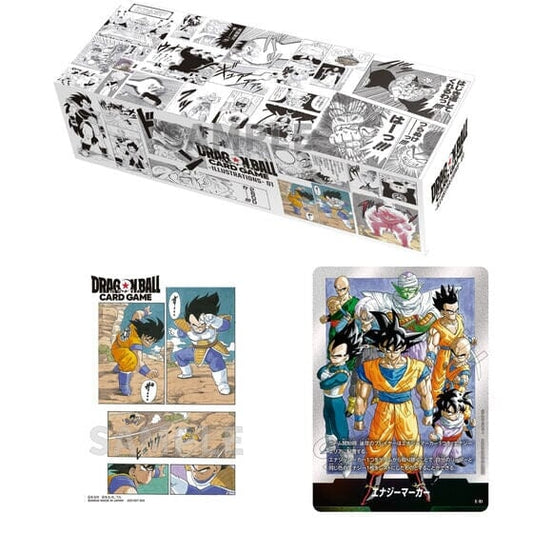 Dragon Ball card game packaging with character illustrations on a white background