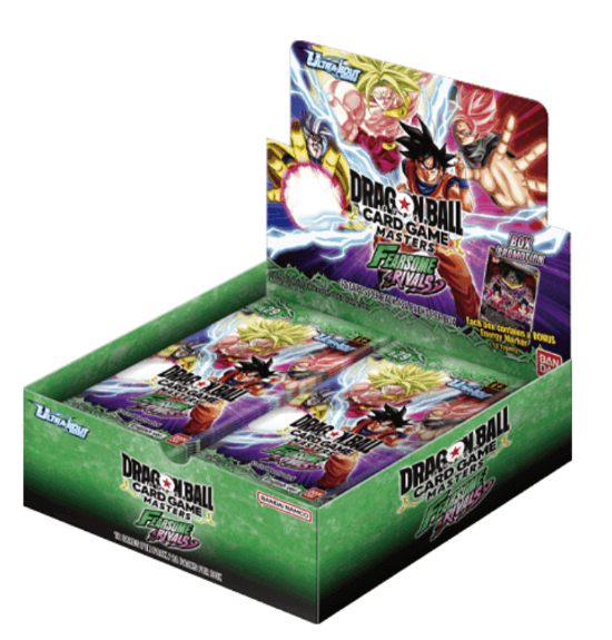 Dragon Ball card game booster box on a white background