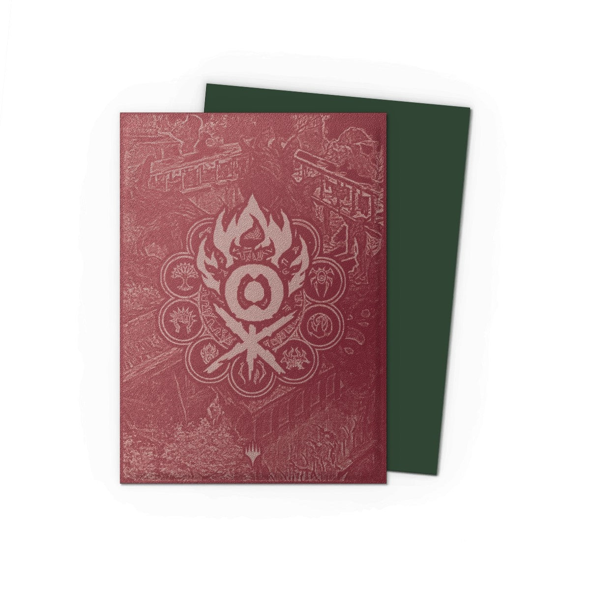 Images of the back of the Gruul Clans sleeves featuring the Gruul seal and a green interior