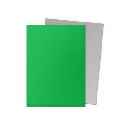 Picture of Dragon Shield Apple Green card sleeves with silver interior on a transparent background