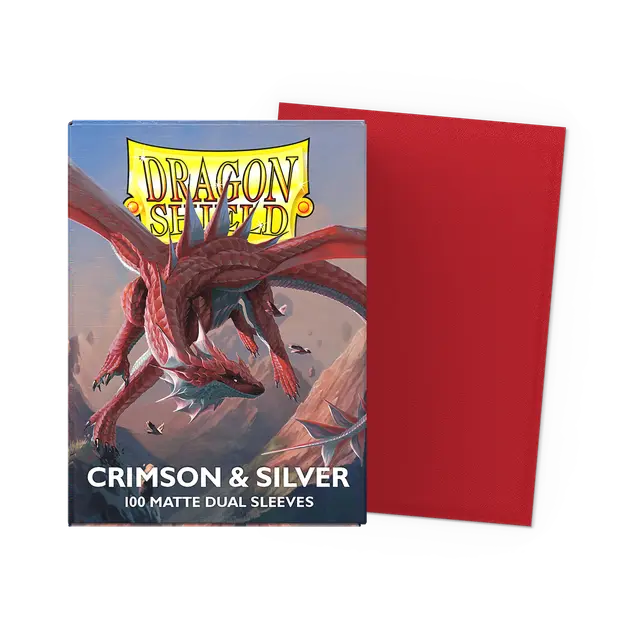 Dragon Shield card sleeves packaging with a red sleeve on a white background