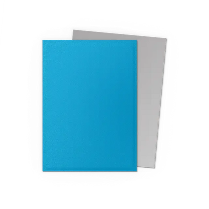 Picture of Dragon Shield Sky Blue sleeves with silver interiors on a transparent background