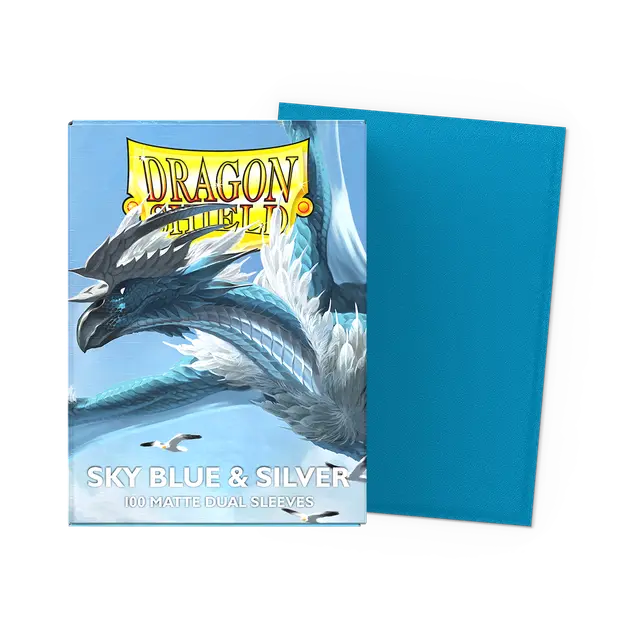 Dragon Shield 100 Count Sleeves Standard Dual Matte - Sky Blue & Silver