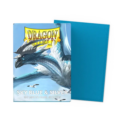 Dragon Shield 100 Count Sleeves Standard Dual Matte - Sky Blue & Silver