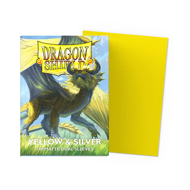 Dragon Shield 100 Count Sleeves Standard Dual Matte - Yellow & Silver
