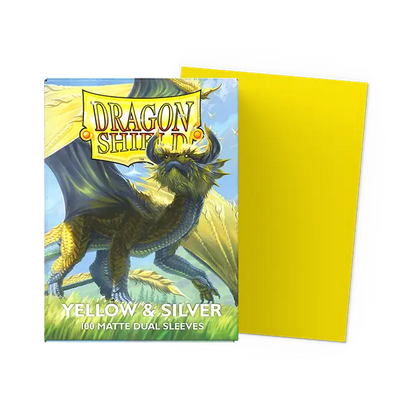 Dragon Shield 100 Count Sleeves Standard Dual Matte - Yellow & Silver