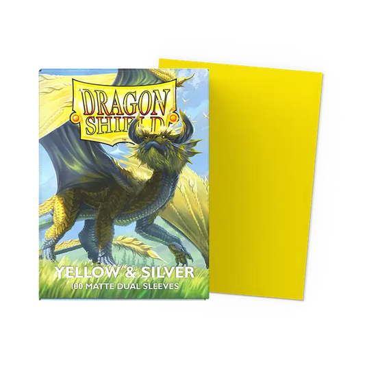 Dragon Shield 100 Count Sleeves Standard Dual Matte - Yellow & Silver