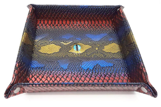 Old School Dice: Dragon Eye Dice Rolling Tray Spectral Blue & Gold