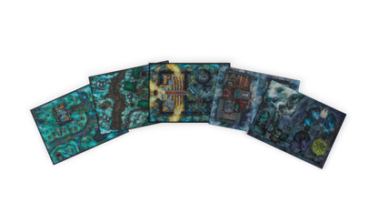 Contents of the Dungeons & Dragons Ravenloft: the Horrors Within Map Pack spread out