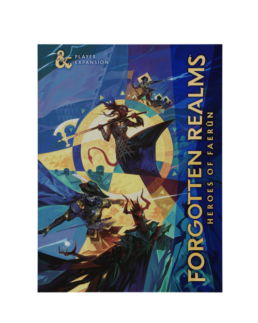 Cover of 'Forgotten Realms: Heroes of Faerun' player expansion with fantasy artwork and text.