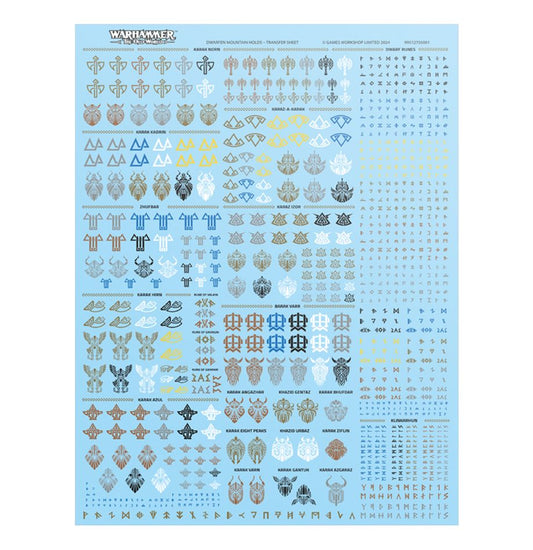 Dwarven Mountain Holds: Transfer Sheet | Warhammer The Old World