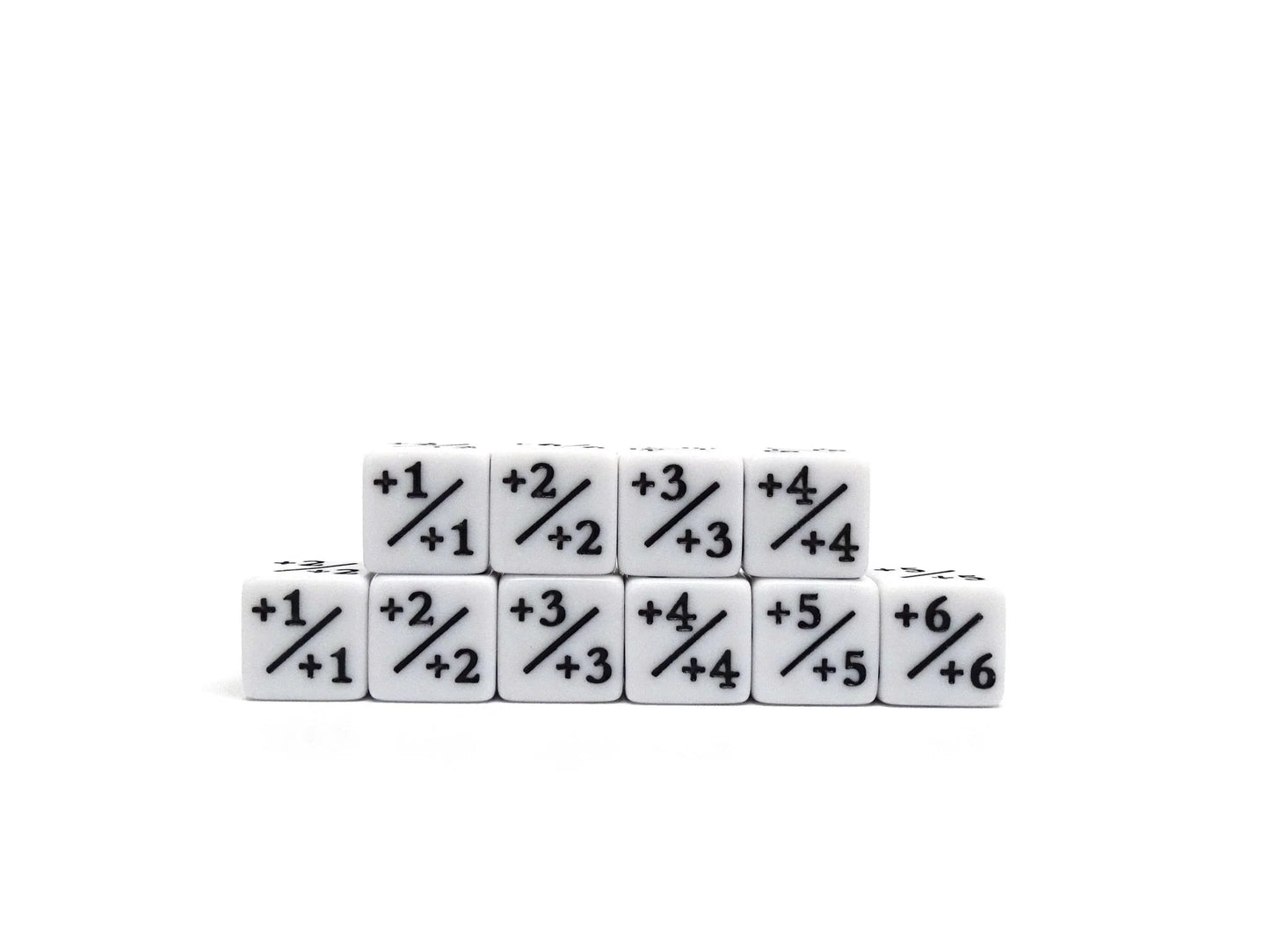 Easy Roller Dice: 10 Piece Counter Dice D6 - 16mm White Plus