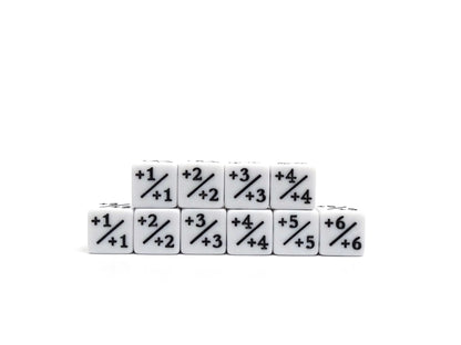 Easy Roller Dice: 10 Piece Counter Dice D6 - 16mm White Plus