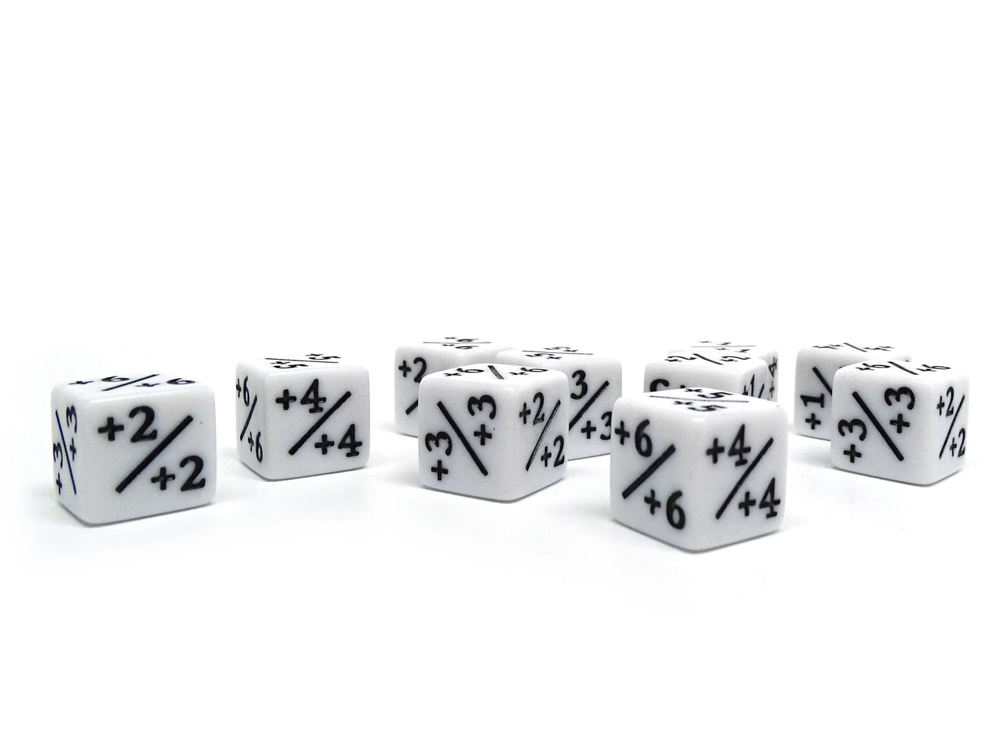 Easy Roller Dice: 10 Piece Counter Dice D6 - 16mm White Plus