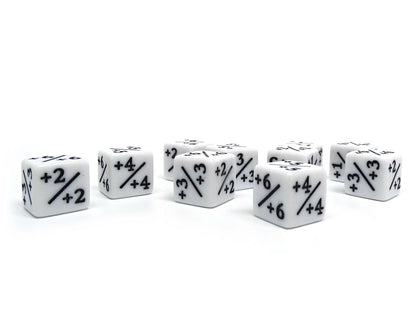 Easy Roller Dice: 10 Piece Counter Dice D6 - 16mm White Plus