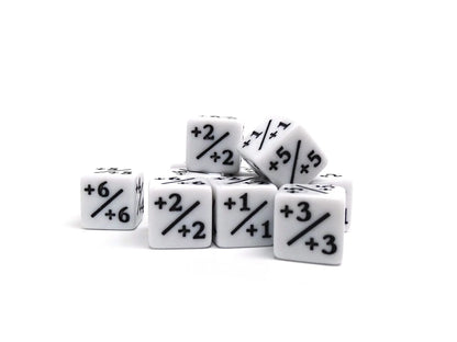 Easy Roller Dice: 10 Piece Counter Dice D6 - 16mm White Plus