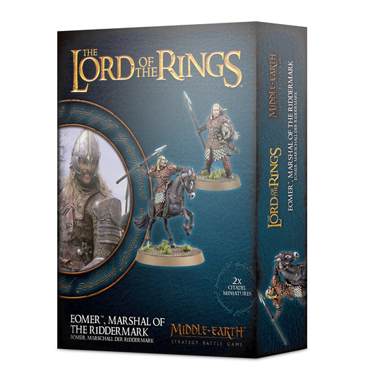 Box for 'The Lord of the Rings' miniatures game featuring Eomer, Marshal of the Riddermark