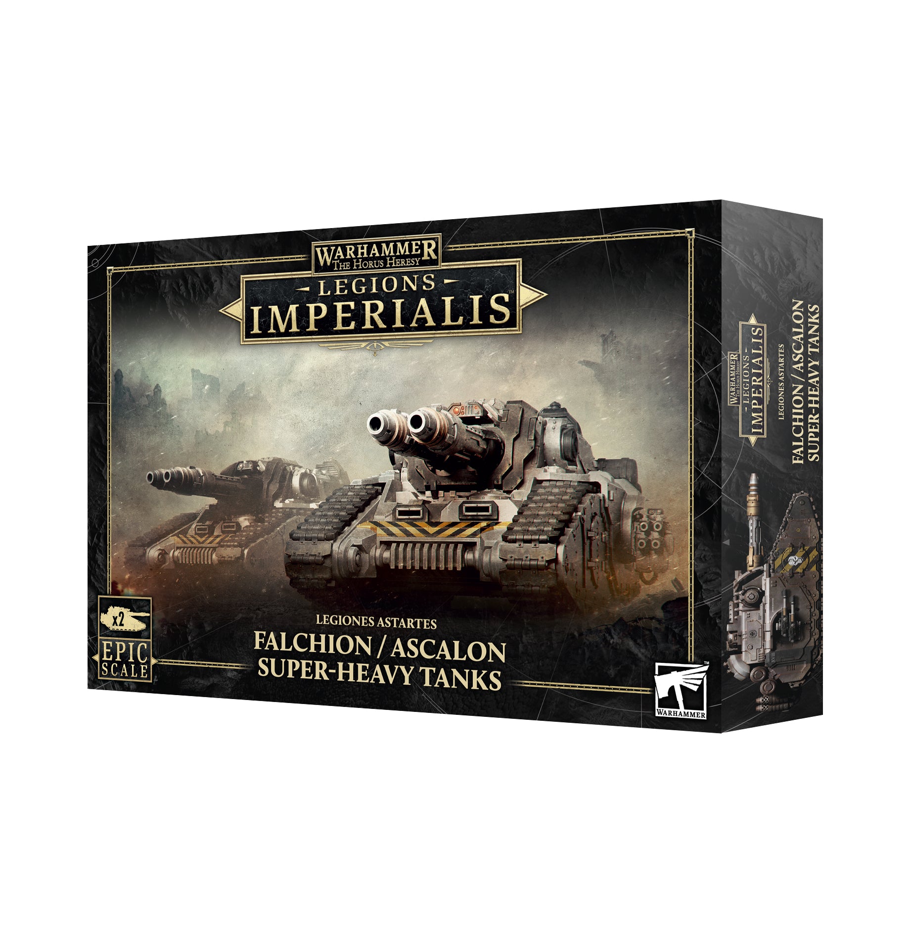Box for 'Legiones Imperialis' Falchion/Ascalon Super-Heavy Tanks from Warhammer 40,000 on a white background.
