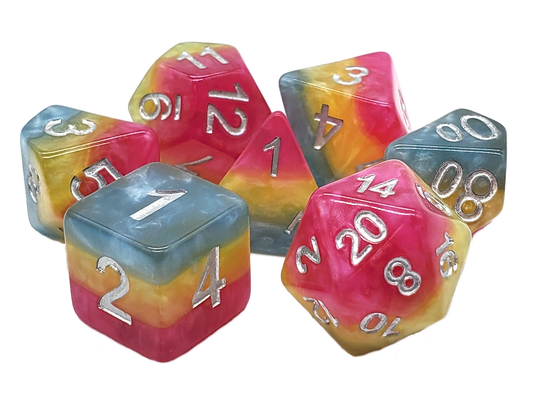 Old School Dice: 7 Piece Dice Set Gradients Fantasy Land