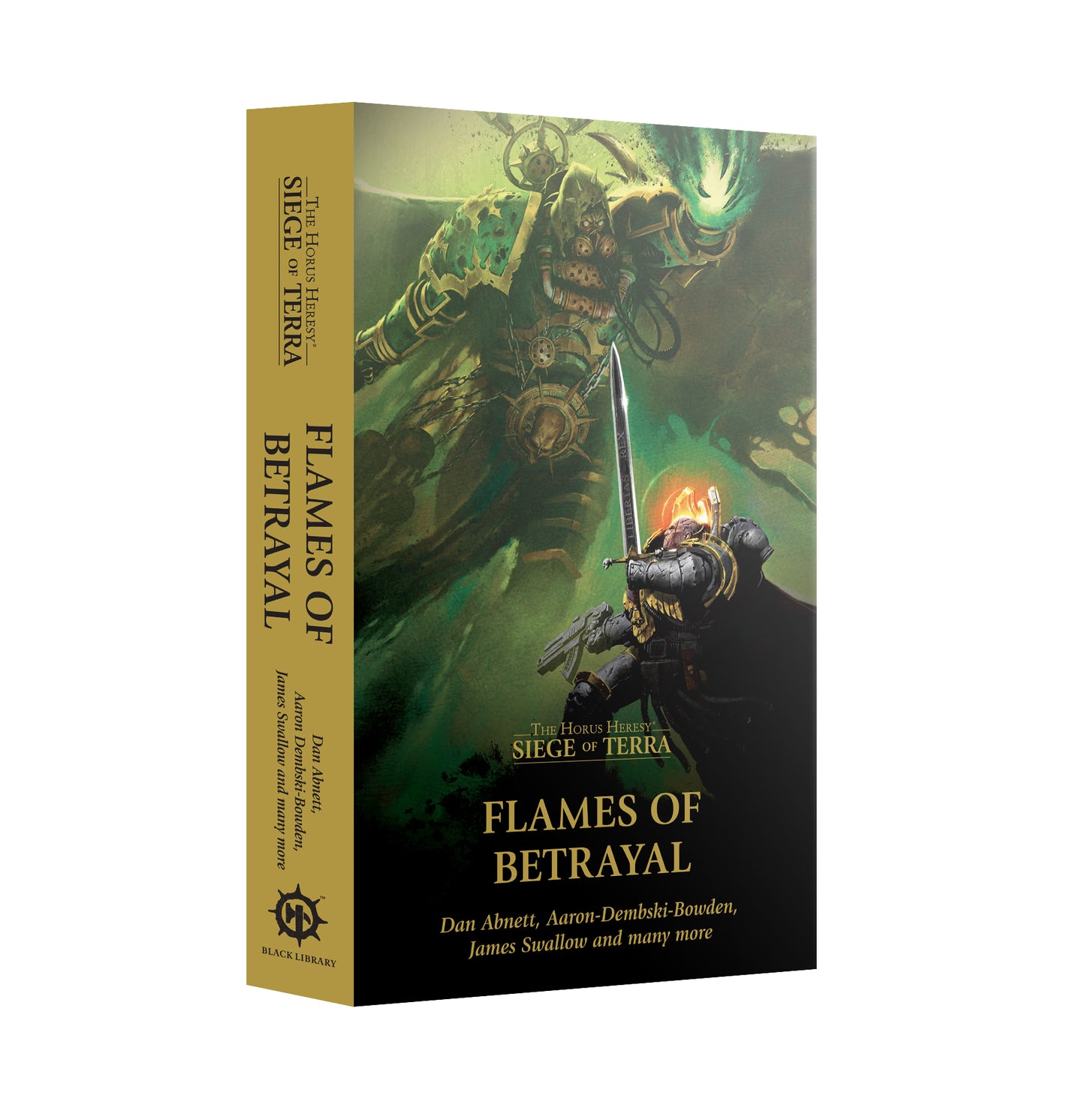 Book cover of 'Flames of Betrayal' from 'Siege of Terra' series on a white background