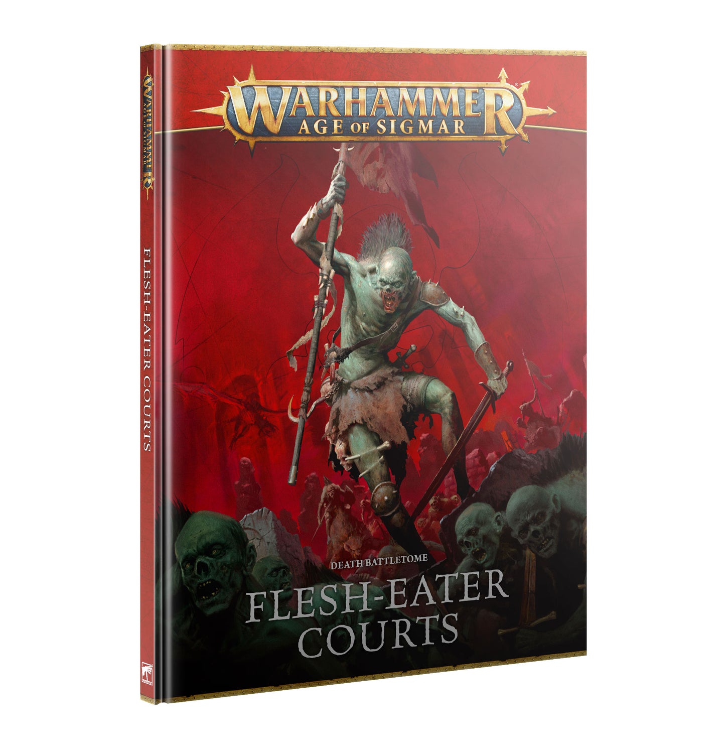 Book cover of 'Flesh-Eater Courts' from Warhammer Age of Sigmar on a white background